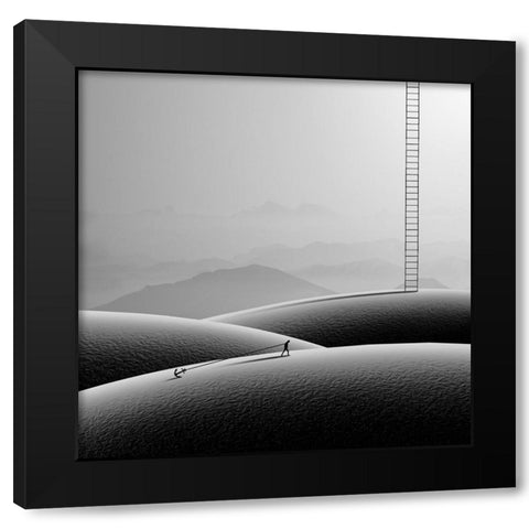 Hard Black Modern Wood Framed Art Print by Malijani, Hadi
