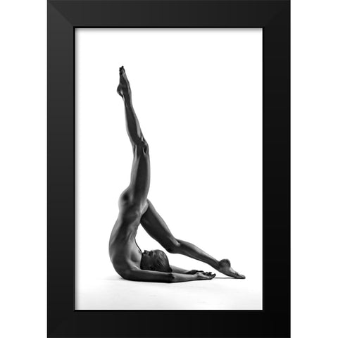 Yoga Black Modern Wood Framed Art Print by Valevicius, Aurimas