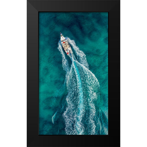 Aerial Pursuit Black Modern Wood Framed Art Print by Meirovich, Ido