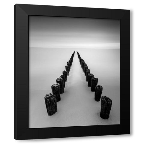 Worn Black Modern Wood Framed Art Print by Staelens, Christophe