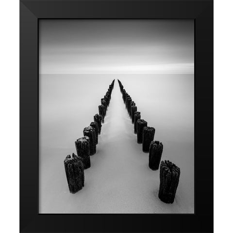 Worn Black Modern Wood Framed Art Print by Staelens, Christophe