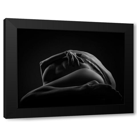 Bending Together Black Modern Wood Framed Art Print with Double Matting by Valevicius, Aurimas