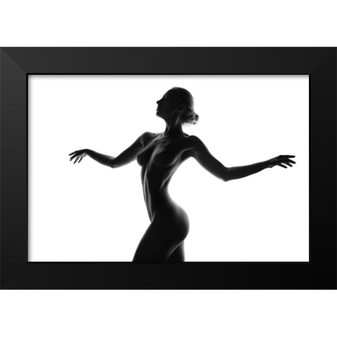 Silhouette Black Modern Wood Framed Art Print by Anton, Rostovskiy