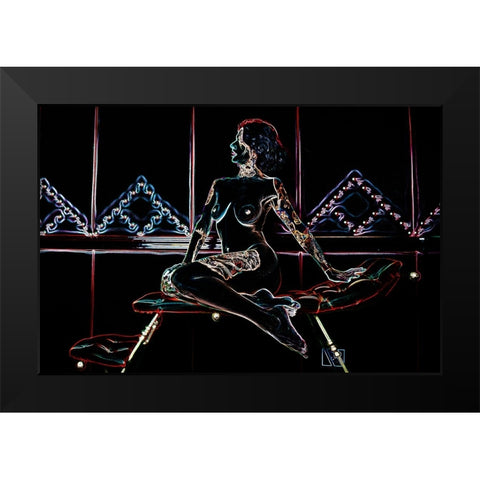Ekaterina S Model red 101 Black Modern Wood Framed Art Print by Basha, Rabia