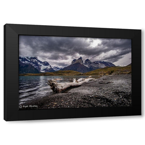 Torres Del Pine Black Modern Wood Framed Art Print by Alcalay, Eyal