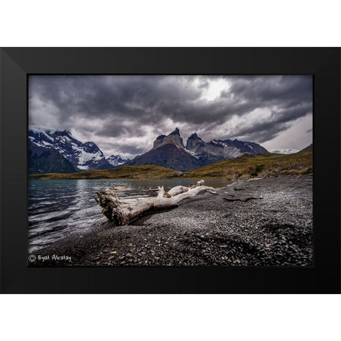 Torres Del Pine Black Modern Wood Framed Art Print by Alcalay, Eyal