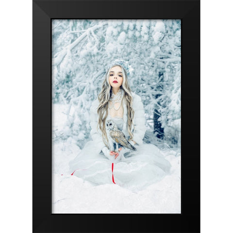 Snowmaiden Black Modern Wood Framed Art Print by Bolgov (Axe), Ruslan
