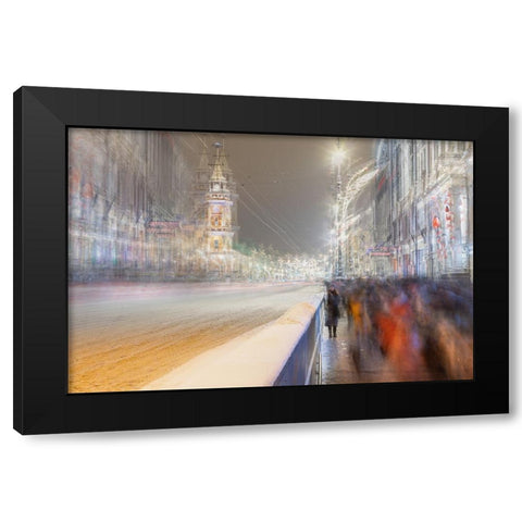 Time Goes Its Own Way.. Black Modern Wood Framed Art Print by Kopcev, Igor