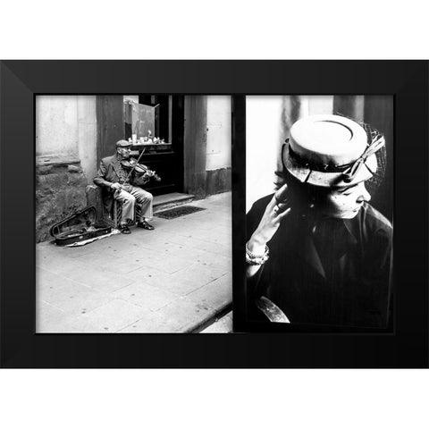 Shes Bored Black Modern Wood Framed Art Print by Martinelli, Francesco
