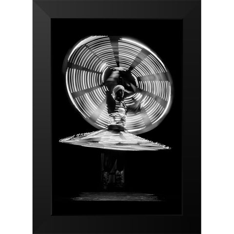Tanura Dance Black Modern Wood Framed Art Print by Allam, Abdelkader