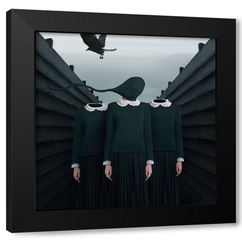 The Green Miles Tale Black Modern Wood Framed Art Print by Hardibudi