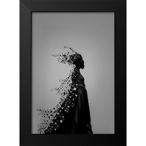 Elegant Fashion Model Black Modern Wood Framed Art Print by Liu, Jessie