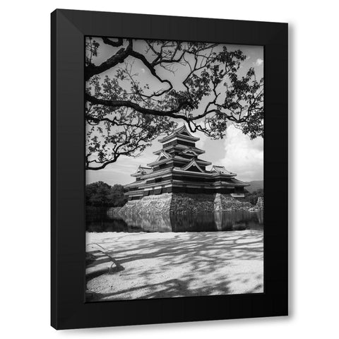 Matsumoto Castle Black Modern Wood Framed Art Print with Double Matting by Lai, Jonathan