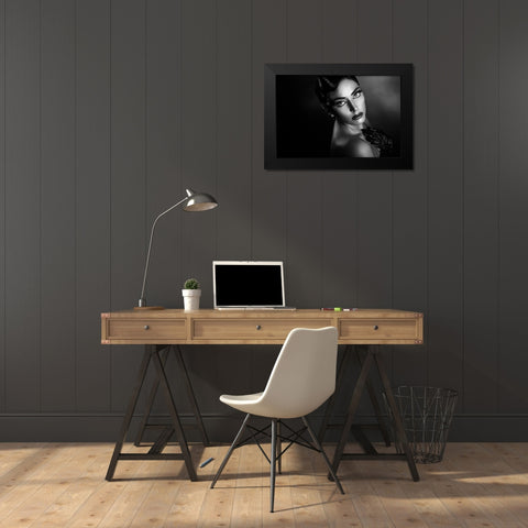Rossella 3 Black Modern Wood Framed Art Print by Tambe, Peppe