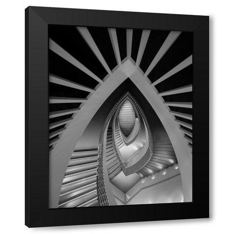 Amazing Staircase Black Modern Wood Framed Art Print by Yang, Jimmy