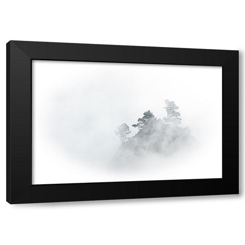 mystic Mountain Black Modern Wood Framed Art Print with Double Matting by Schmidtke, Holger