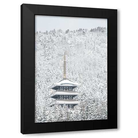 Tower Of Winter Black Modern Wood Framed Art Print by Yoshida, Naoya