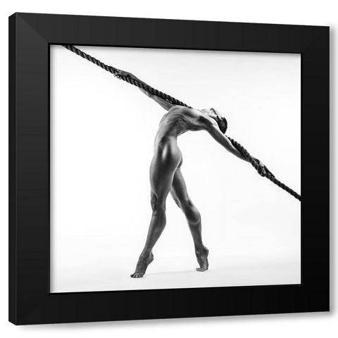 Dancing With The Rope Black Modern Wood Framed Art Print by Valevicius, Aurimas
