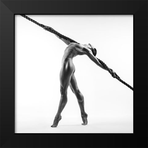 Dancing With The Rope Black Modern Wood Framed Art Print by Valevicius, Aurimas