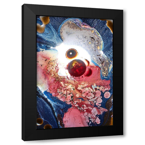 Microcosm Black Modern Wood Framed Art Print by Haojunjie