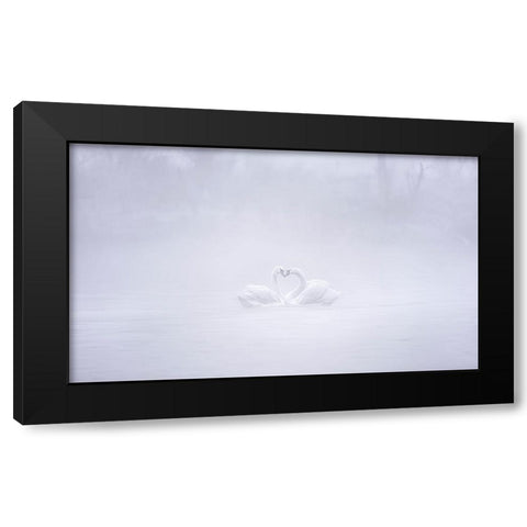 Love In The Foggy Morning Black Modern Wood Framed Art Print with Double Matting by Zhang, Joan