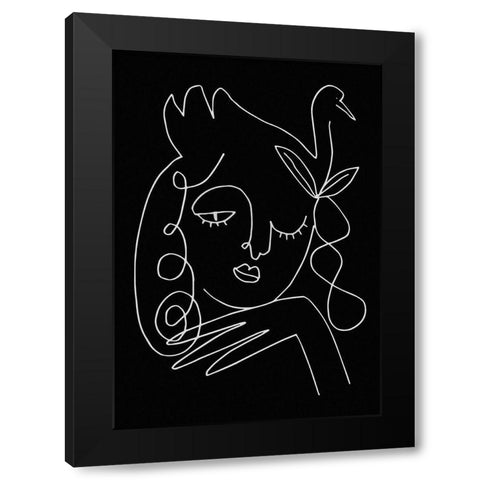 lineart_swan_black_vector_005 Black Modern Wood Framed Art Print with Double Matting by 1x Studio II