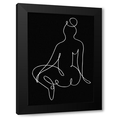 lineart_nude black pica_002_Black Black Modern Wood Framed Art Print by 1x Studio II