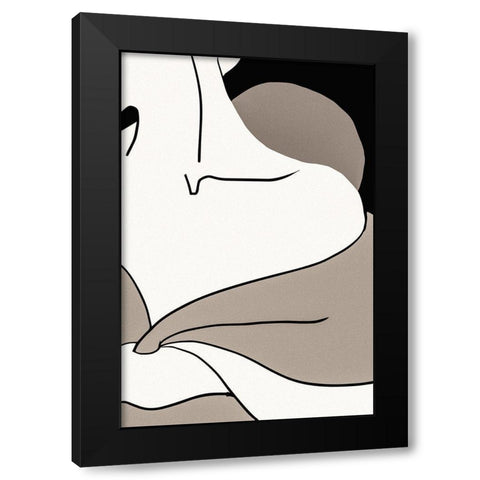 matisse_shoulder_vector_002_Black Black Modern Wood Framed Art Print by 1x Studio II