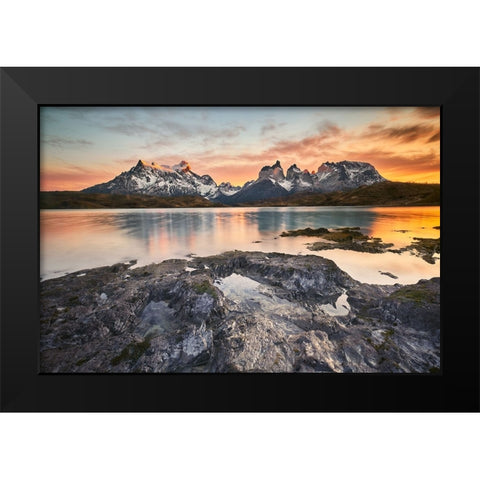 Dawning Black Modern Wood Framed Art Print by Hungaro, Lucas