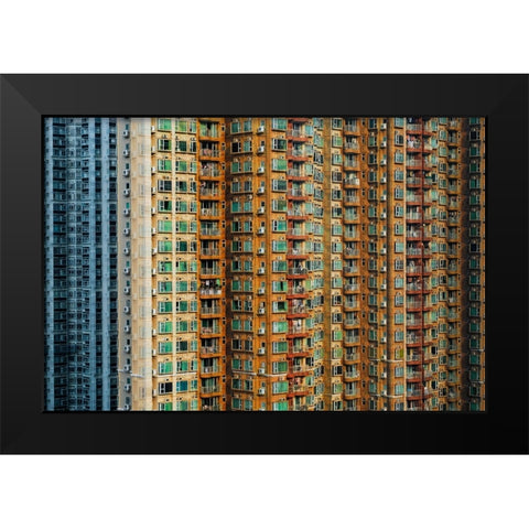 Claustrophobic Hk Black Modern Wood Framed Art Print by Lai, Jonathan