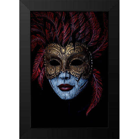 Where does the mask begin and end? Black Modern Wood Framed Art Print by Ciappara Lrps., Simon