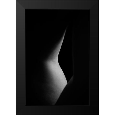Lines Black Modern Wood Framed Art Print by Bosogea-Tudor, Ileana