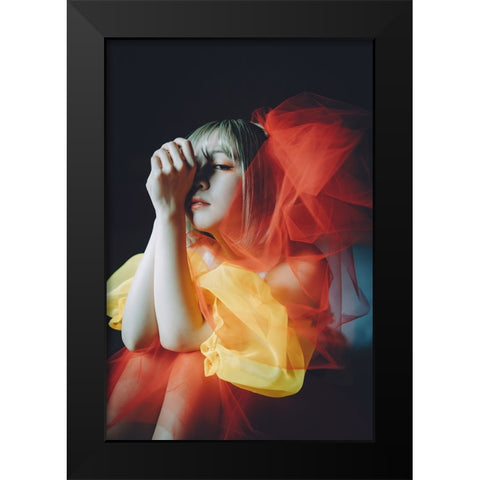 Goldfish Black Modern Wood Framed Art Print by H112O1