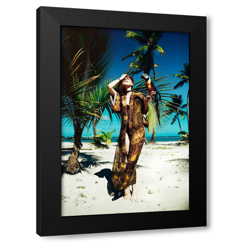 On A Treasure Island Black Modern Wood Framed Art Print with Double Matting by Bolgov (Axe), Ruslan