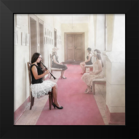 Waiting Room For Creative Folks Black Modern Wood Framed Art Print by Schleicher-Schwarz, Roswitha