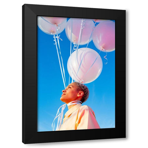 Head In The Clouds. Black Modern Wood Framed Art Print with Double Matting by Charley, William