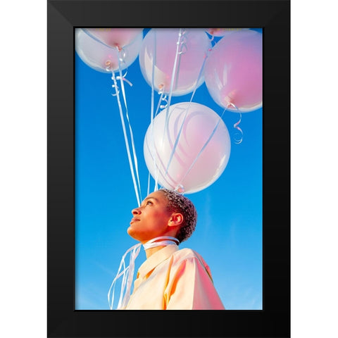 Head In The Clouds. Black Modern Wood Framed Art Print by Charley, William