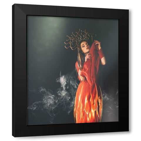 Medusa Black Modern Wood Framed Art Print by Ulfig Arps, Sandra