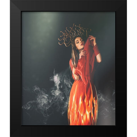 Medusa Black Modern Wood Framed Art Print by Ulfig Arps, Sandra