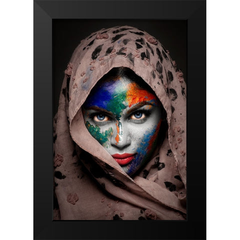 DUALISM Black Modern Wood Framed Art Print by Bhattacharyya, Partha