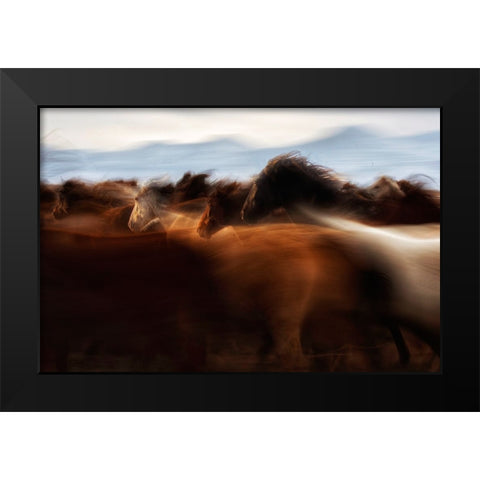 The Spirit Of Freedom Black Modern Wood Framed Art Print by Turkmen, Timur