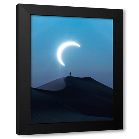 Fascinating view of the solar eclipse Black Modern Wood Framed Art Print by Aldaie, Ahmed