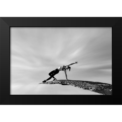 Dancing In the Clouds Black Modern Wood Framed Art Print by Deng, Ivy