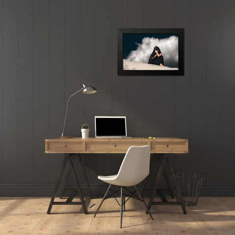 I talk to God, but the sky is empty Black Modern Wood Framed Art Print by Bolgov (Axe), Ruslan