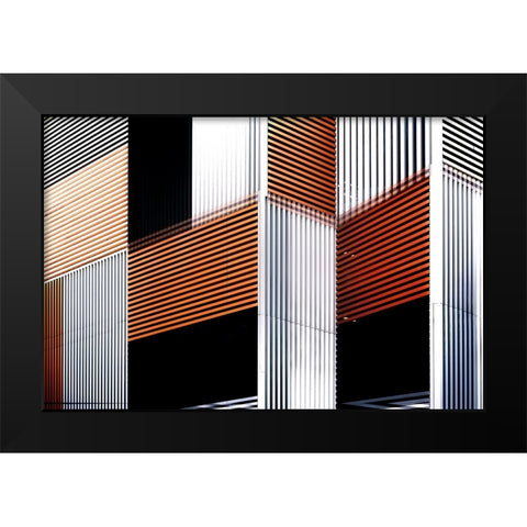Graphics Black Modern Wood Framed Art Print by Massetti, Fabrizio