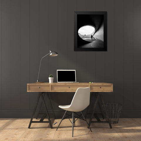 eaten by the whale Black Modern Wood Framed Art Print by Steenhoudt, Sofie