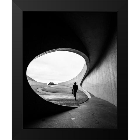 eaten by the whale Black Modern Wood Framed Art Print by Steenhoudt, Sofie