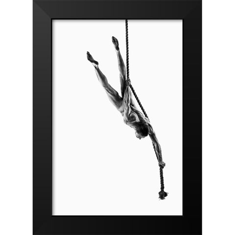 Rope Diving Black Modern Wood Framed Art Print by Valevicius, Aurimas