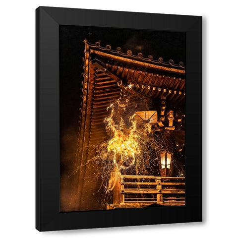One shot Black Modern Wood Framed Art Print by Naka