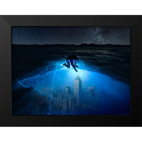 Ignite The Outer Dimension Black Modern Wood Framed Art Print by Yu Wu, Irene